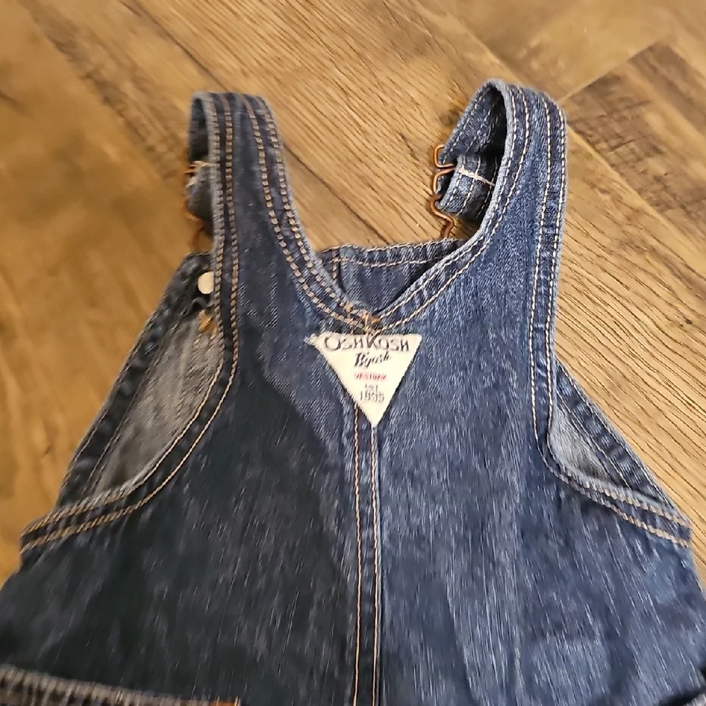 OshKosh B'gosh Overalls Denim Kids Carpenter Shorts 12 Months Toddler Baby